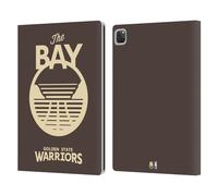 Head Case Designs Officially Licensed NBA Brown Design Golden State Warriors Logo Leather Wallet Case Compatible With Apple iPad Pro 12.9 2020/2021/2022