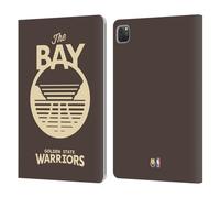 Head Case Designs Officially Licensed NBA Brown Design Golden State Warriors Logo Leather Wallet Case Compatible With Apple iPad Pro 11 2020/2021 / 2022
