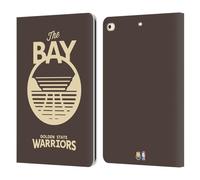 Head Case Designs Officially Licensed NBA Brown Design Golden State Warriors Logo Leather Wallet Case Compatible With Apple iPad 9.7 2017 / iPad 9.7 2018