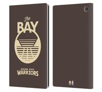 Head Case Designs Officially Licensed NBA Brown Design Golden State Warriors Logo Leather Wallet Case Compatible With Amazon Fire Max 11 2023
