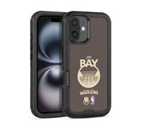 Head Case Designs Officially Licensed NBA Brown Design Golden State Warriors Logo Ultra-Armoured Shockproof Case [Military Grade Protection] Compatible With Apple iPhone 16