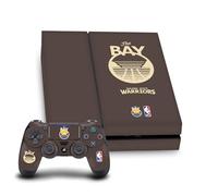 Head Case Designs Officially Licensed NBA Brown Design Golden State Warriors Logo Vinyl Sticker Gaming Skin Decal Cover Compatible With Sony PlayStation 4 PS4 Console and DualShock 4 Controller Bundle