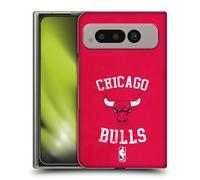 Head Case Designs Officially Licensed NBA Distressed Chicago Bulls Hard Back Case Compatible With Google Pixel Fold