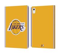 Head Case Designs Officially Licensed NBA Gold Design Los Angeles Lakers Logo Leather Wallet Case Compatible With Apple iPad Air 11 2020/2022/2024/2025