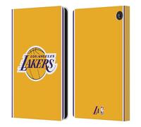 Head Case Designs Officially Licensed NBA Gold Design Los Angeles Lakers Logo Leather Wallet Case Compatible With Amazon Fire 7 2022