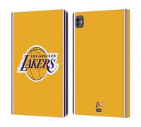Head Case Designs Officially Licensed NBA Gold Design Los Angeles Lakers Logo Leather Wallet Case Compatible With Apple iPad Pro 11 M4/M5 2024/2025