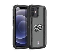 Head Case Designs Officially Licensed NBA Gray Design Brooklyn Nets Logo Ultra-Armoured Shockproof Case [Military Grade Protection] Compatible With Apple iPhone 12 / iPhone 12 Pro
