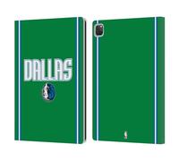 Head Case Designs Officially Licensed NBA Green Design Dallas Mavericks Logo Leather Wallet Case Compatible With Apple iPad Pro 12.9 2020/2021/2022