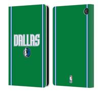 Head Case Designs Officially Licensed NBA Green Design Dallas Mavericks Logo Leather Wallet Case Compatible With Amazon Fire 7 2022