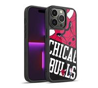 Head Case Designs Officially Licensed NBA Half Oversized Chicago Bulls Gel Armour Case [Military Grade Protection] Compatible With Apple iPhone 14 Pro