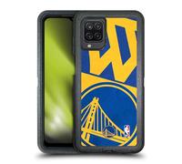 Head Case Designs Officially Licensed NBA Half Oversized Golden State Warriors Ultra-Armoured Shockproof Case [Military Grade Protection] Compatible With Samsung Galaxy A12 (2020)