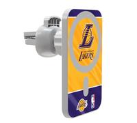 Head Case Designs Officially Licensed NBA Horizontal Banner Los Angeles Lakers Magnetic Car Mount with Wireless Charger 15W Fast Charging Compatible with MagSafe iPhone and Android Qi Devices (White)