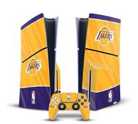 Head Case Designs Officially Licensed NBA Horizontal Banner Los Angeles Lakers Vinyl Sticker Gaming Skin Decal Compatible With Sony PlayStation 5 PS5 Slim Disc Edition Console & DualSense Controller