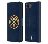 Head Case Designs Officially Licensed NBA Midnight Blue Denver Nuggets Logo Leather Wallet Case Compatible With Apple iPhone 16e / iPhone 17e