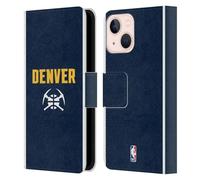 Head Case Designs Officially Licensed NBA Midnight Blue Design Denver Nuggets Logo Leather Wallet Case Compatible With Apple iPhone 13 Mini