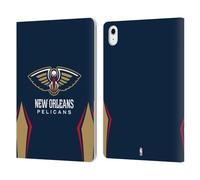 Head Case Designs Officially Licensed NBA Navy Blue Design New Orleans Pelicans Logo Leather Wallet Case Compatible With Apple iPad Air 11 2020/2022/2024/2025