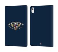 Head Case Designs Officially Licensed NBA Navy Blue New Orleans Pelicans Logo Leather Wallet Case Compatible With Apple iPad Air 11 2020/2022/2024/2025