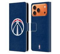 Head Case Designs Officially Licensed NBA Navy Blue Washington Wizards Logo Leather Wallet Case Compatible With Apple iPhone 17 Pro Max