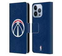 Head Case Designs Officially Licensed NBA Navy Blue Washington Wizards Logo Leather Wallet Case Compatible With Apple iPhone 13 Pro