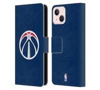 Head Case Designs Officially Licensed NBA Navy Blue Washington Wizards Logo Leather Wallet Case Compatible With Apple iPhone 13