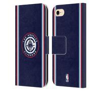Head Case Designs Officially Licensed NBA Navy Design Los Angeles Clippers Logo Leather Wallet Case Compatible With Apple iPhone 7/8 / SE 2020 & 2022