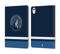Head Case Designs Officially Licensed NBA Navy Design Minnesota Timberwolves Logo Leather Wallet Case Compatible With Apple iPad Air 11 2020/2022/2024/2025