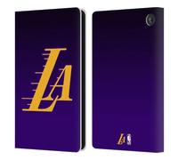 Head Case Designs Officially Licensed NBA Ombre Los Angeles Lakers Logo Leather Wallet Case Compatible With Amazon Fire 7 2022