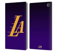 Head Case Designs Officially Licensed NBA Ombre Los Angeles Lakers Logo Leather Wallet Case Compatible With Amazon Fire Max 11 2023