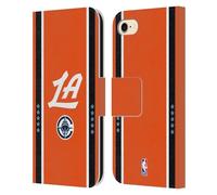 Head Case Designs Officially Licensed NBA Orange Design Los Angeles Clippers Logo Leather Wallet Case Compatible With Apple iPhone 7/8 / SE 2020 & 2022