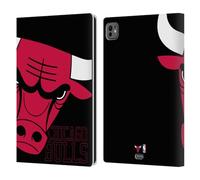 Head Case Designs Officially Licensed NBA Oversized Chicago Bulls Logo Leather Wallet Case Compatible With Apple iPad Pro 11 M4/M5 2024/2025