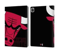 Head Case Designs Officially Licensed NBA Oversized Chicago Bulls Logo Leather Wallet Case Compatible With Apple iPad Pro 12.9 2020/2021/2022