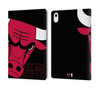 Head Case Designs Officially Licensed NBA Oversized Chicago Bulls Logo Leather Wallet Case Compatible With Apple iPad Air 11 2020/2022/2024/2025