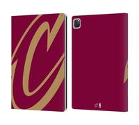 Head Case Designs Officially Licensed NBA Oversized Cleveland Cavaliers Logo Leather Wallet Case Compatible With Apple iPad Pro 12.9 2020/2021/2022