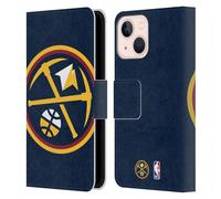 Head Case Designs Officially Licensed NBA Oversized Denver Nuggets Logo Leather Wallet Case Compatible With Apple iPhone 13 Mini