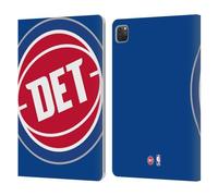 Head Case Designs Officially Licensed NBA Oversized Detroit Pistons Logo Leather Wallet Case Compatible With Apple iPad Pro 11 2020/2021 / 2022