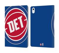Head Case Designs Officially Licensed NBA Oversized Detroit Pistons Logo Leather Wallet Case Compatible With Apple iPad Air 11 2020/2022/2024/2025