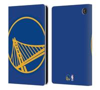 Head Case Designs Officially Licensed NBA Oversized Golden State Warriors Logo Leather Wallet Case Compatible With Amazon Fire 7 2022