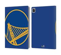 Head Case Designs Officially Licensed NBA Oversized Golden State Warriors Logo Leather Wallet Case Compatible With Apple iPad Pro 12.9 2020/2021/2022