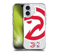 Head Case Designs Officially Licensed NBA Oversized Hawk Atlanta Hawks Logo Shockproof Bumper Case [Military Grade Protection] Compatible with Apple iPhone 16 and Compatible with MagSafe