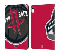 Head Case Designs Officially Licensed NBA Oversized Houston Rockets Logo Leather Wallet Case Compatible With Apple iPad 10.9 2022/2025