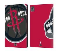 Head Case Designs Officially Licensed NBA Oversized Houston Rockets Logo Leather Wallet Case Compatible With Apple iPad Pro 11 M4/M5 2024/2025