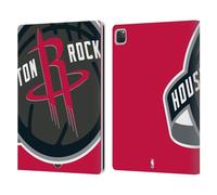 Head Case Designs Officially Licensed NBA Oversized Houston Rockets Logo Leather Wallet Case Compatible With Apple iPad Pro 12.9 2020/2021/2022