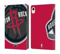 Head Case Designs Officially Licensed NBA Oversized Houston Rockets Logo Leather Wallet Case Compatible With Apple iPad mini (2021/2024)