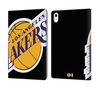 Head Case Designs Officially Licensed NBA Oversized Los Angeles Lakers Logo Leather Wallet Case Compatible With Apple iPad Air 11 2020/2022/2024/2025