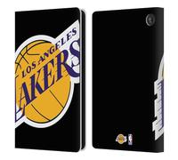 Head Case Designs Officially Licensed NBA Oversized Los Angeles Lakers Logo Leather Wallet Case Compatible With Amazon Fire 7 2022