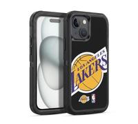 Head Case Designs Officially Licensed NBA Oversized Los Angeles Lakers Logo Ultra-Armoured Shockproof Case [Military Grade Protection] Compatible With Apple iPhone 15