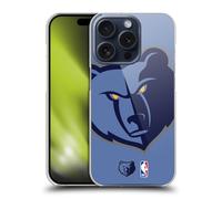 Head Case Designs Officially Licensed NBA Oversized Memphis Grizzlies Logo Hard Back Case Compatible With Apple iPhone 15 Pro