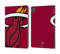 Head Case Designs Officially Licensed NBA Oversized Miami Heat Logo Leather Wallet Case Compatible With Apple iPad Pro 13 M4/M5 2024/2025