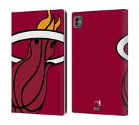 Head Case Designs Officially Licensed NBA Oversized Miami Heat Logo Leather Wallet Case Compatible With Apple iPad Pro 11 M4/M5 2024/2025