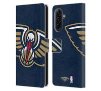 Head Case Designs Officially Licensed NBA Oversized New Orleans Pelicans Logo Leather Wallet Case Compatible With Samsung Galaxy A17 4G / 5G